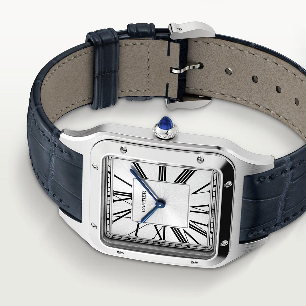 Đồng Hồ Cartier Santos-Dumont Large Watch Nam Xám Xanh